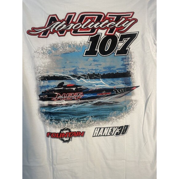 FOUNTAIN Racing T Shirts POWER Boats Fishing White Size S - Picture 1 of 8